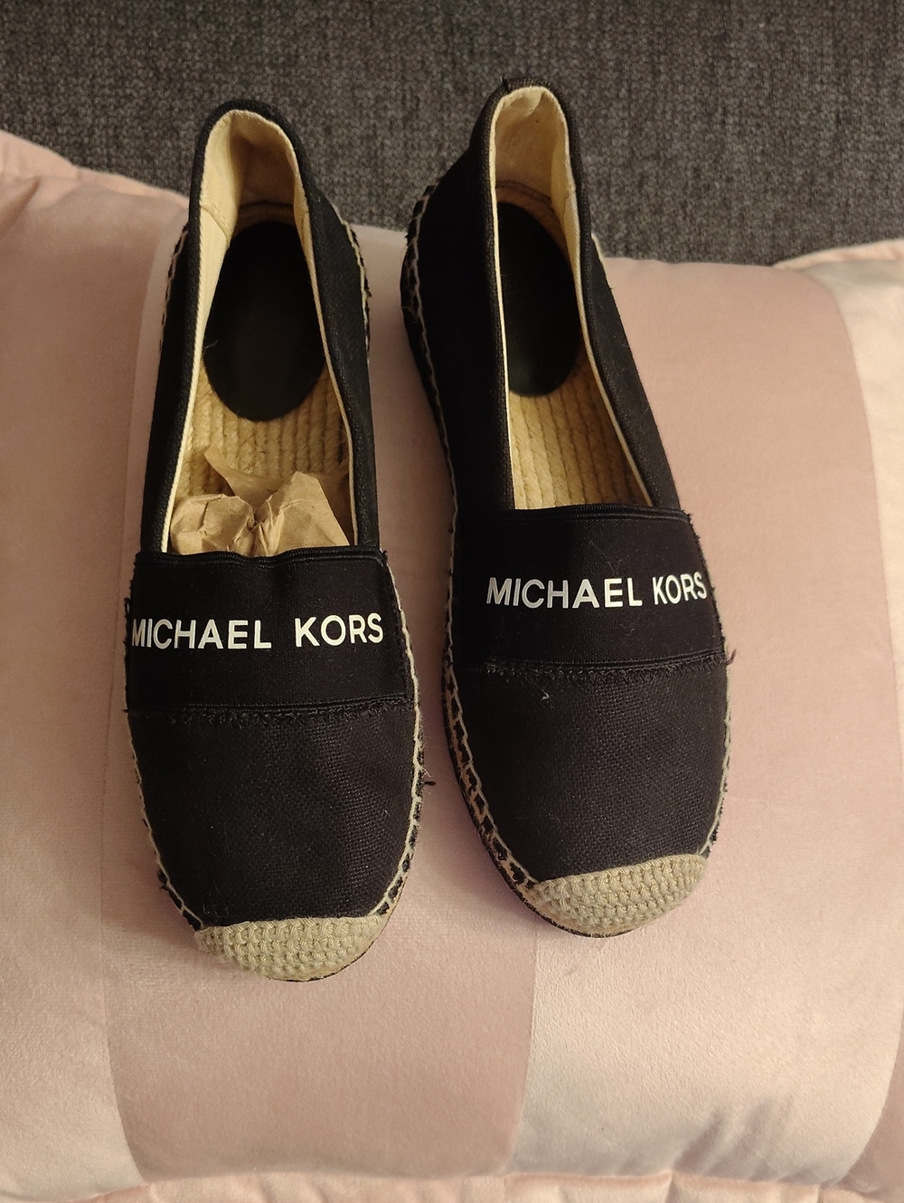 Women's Michael Kors Black Slip-On Espadrille Loafers